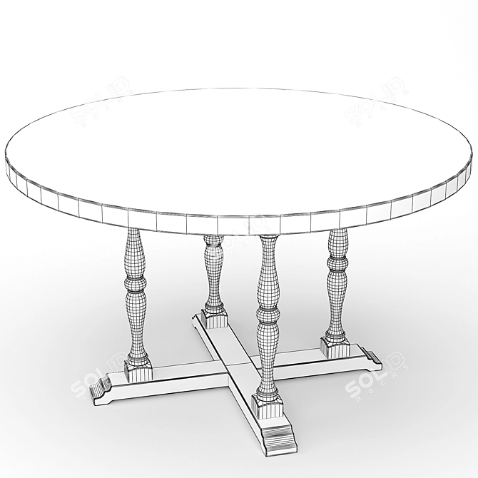 Classic Dining Table Set 3D model image 5