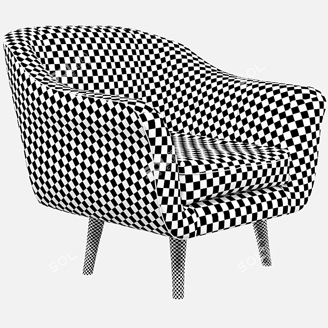 Sleek Mesh Armchair 3D model image 4