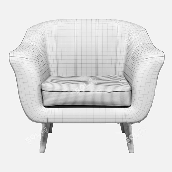 Sleek Mesh Armchair 3D model image 5