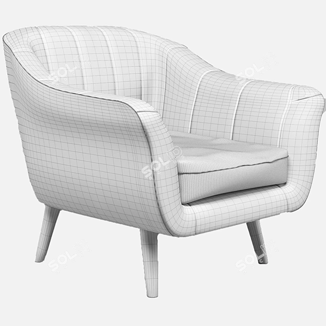 Sleek Mesh Armchair 3D model image 6