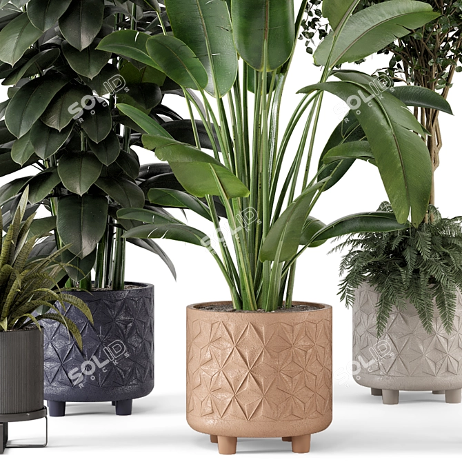 Elegant Cecilia Ficonstone Indoor Planters 3D model image 2