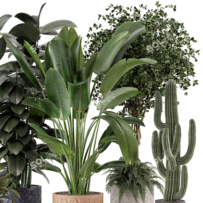 Elegant Cecilia Ficonstone Indoor Planters 3D model image 4