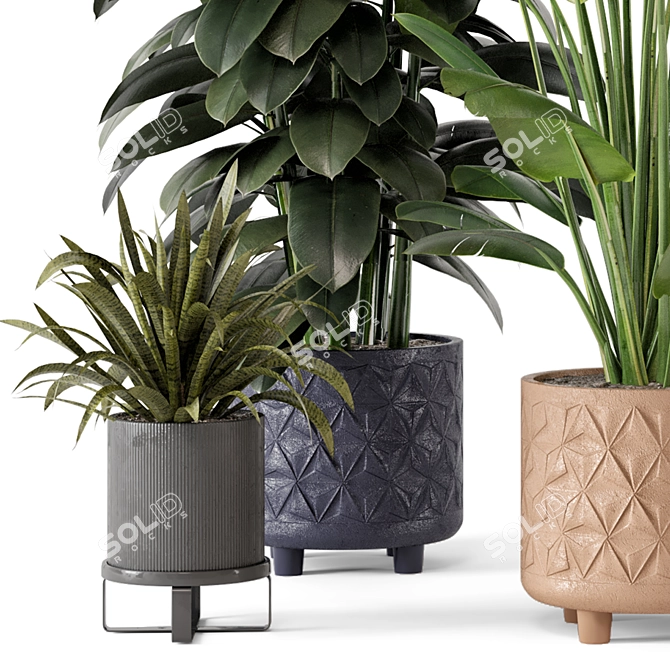 Elegant Cecilia Ficonstone Indoor Planters 3D model image 5