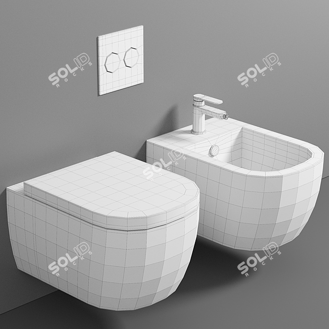 Modern Hanging Bidet: ArtCeram Faster 3D model image 2