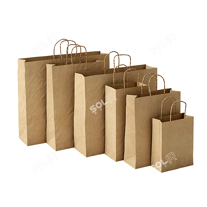 MeshSmooth Paper Bags Set 3D model image 3