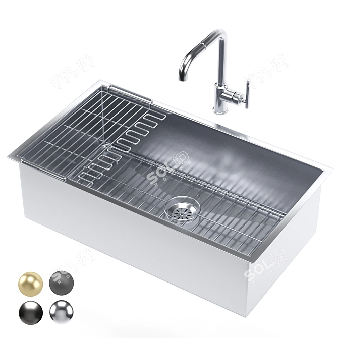 K5285: Stylish and Spacious Sink 3D model image 1