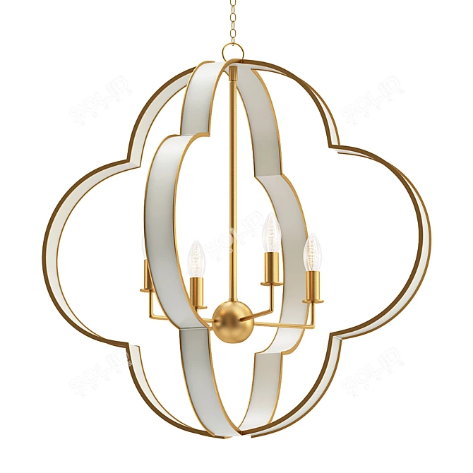 Elegant Quatrefoil Chandelier 3D model image 1