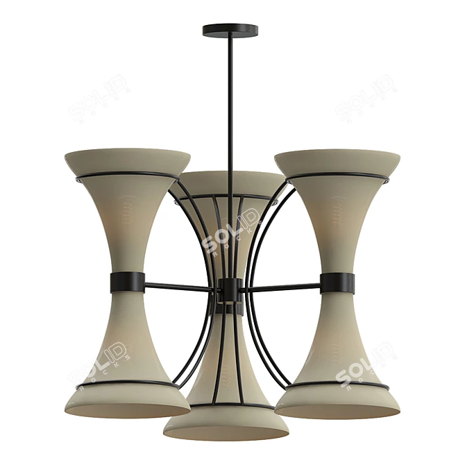 Elegant Six Light Chandelier 3D model image 1