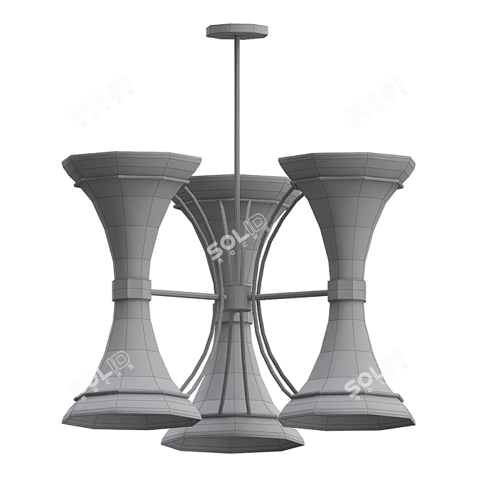 Elegant Six Light Chandelier 3D model image 2