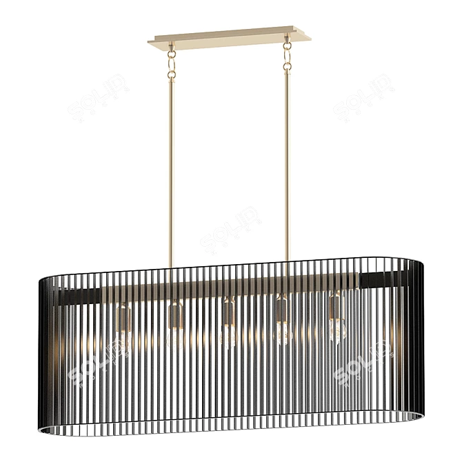 Elegant Linara Linear Chandelier 3D model image 1