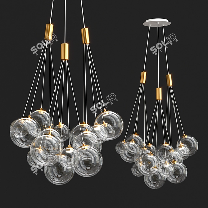 Elegant Cascade - Jodis Chandelier 3D model image 1