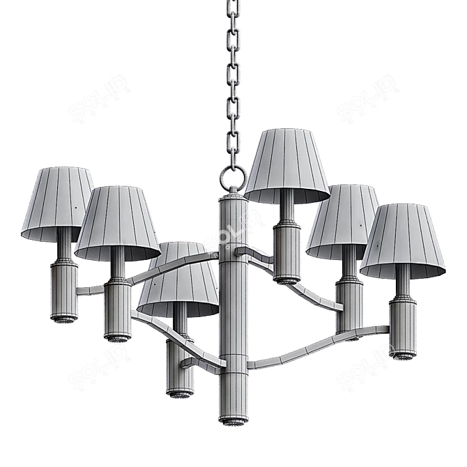 Elegant Hampton Chandelier 3D model image 2