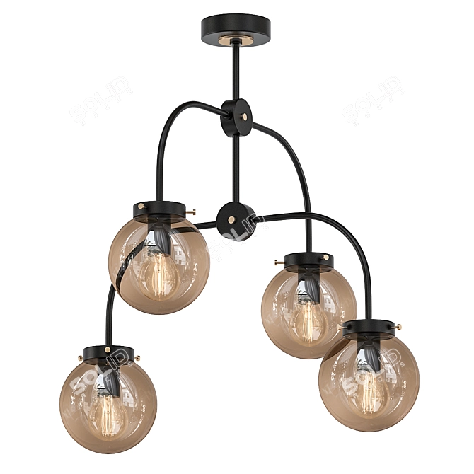 Elegant ALFA Crystal Chandelier 3D model image 1