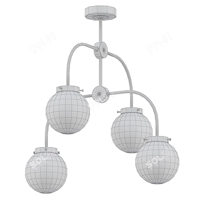 Elegant ALFA Crystal Chandelier 3D model image 2