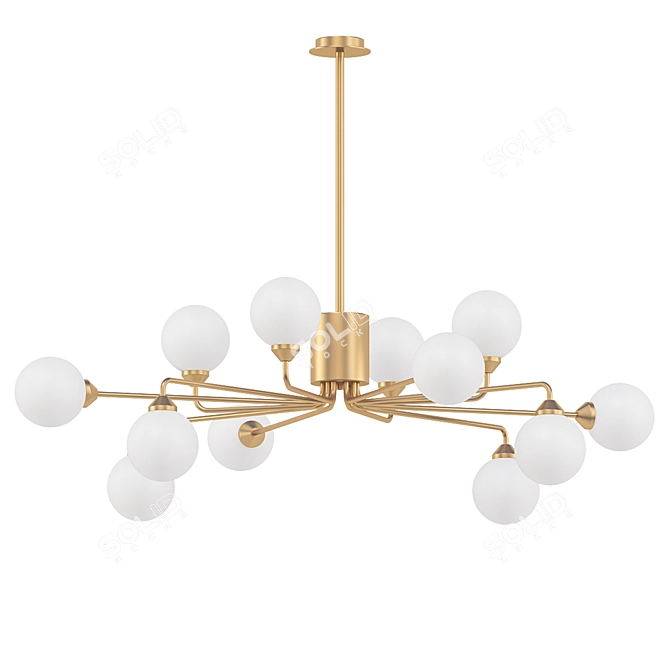 Modern Chrome Chandelier Freya 3D model image 1