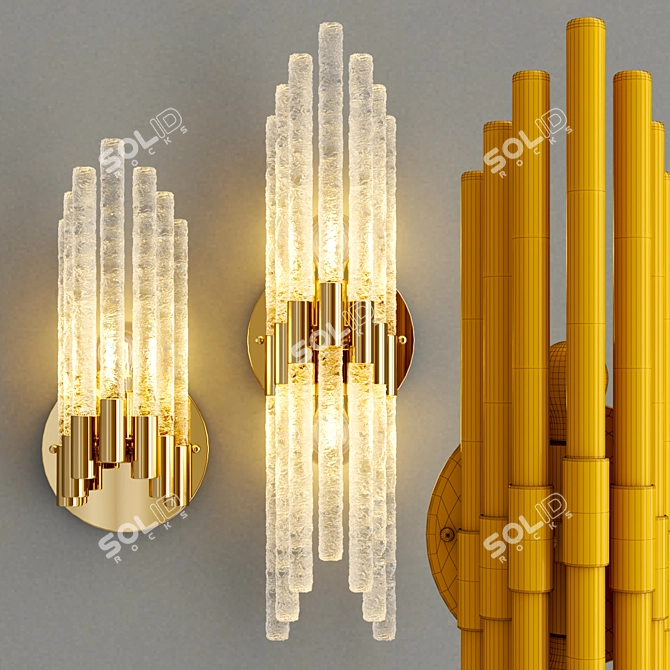 Sleek Crystal Wall Lamp 3D model image 2