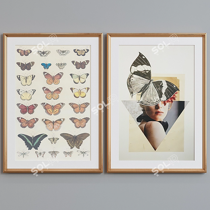 Butterfly Frame Set 330 - Modern Style with Classic Profile - 5 Colors - 70x50 Size 3D model image 4
