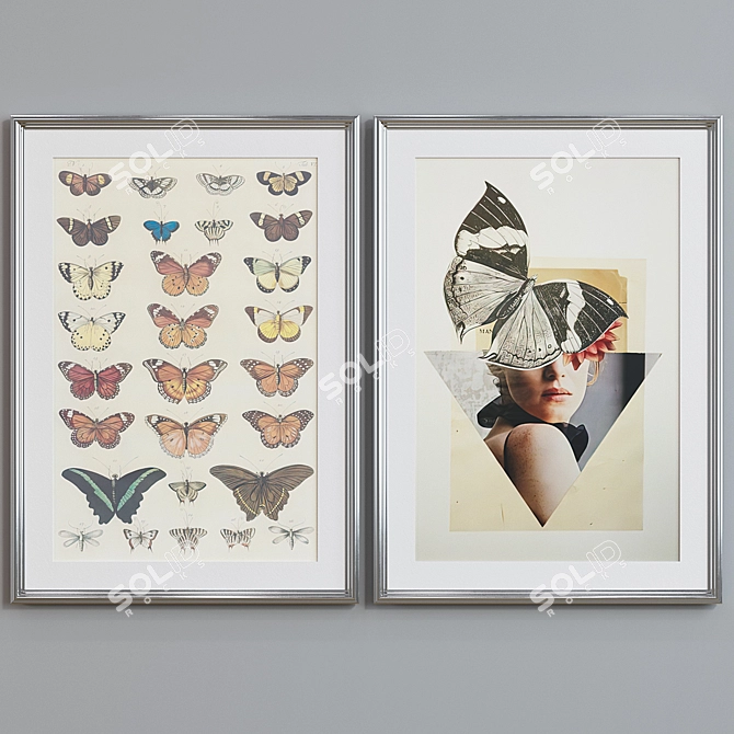 Butterfly Frame Set 330 - Modern Style with Classic Profile - 5 Colors - 70x50 Size 3D model image 5