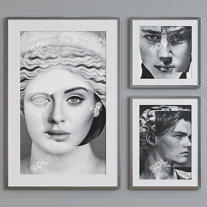 Modern Collage Picture Frame Set 3D model image 3