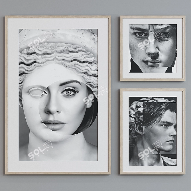 Modern Collage Picture Frame Set 3D model image 5