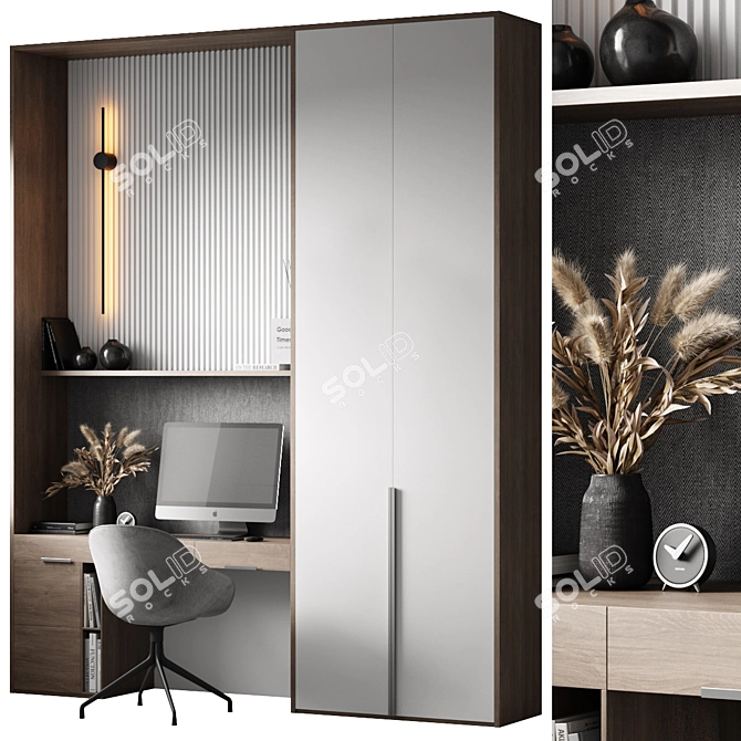  Stylish Home Office Desk 3D model image 3