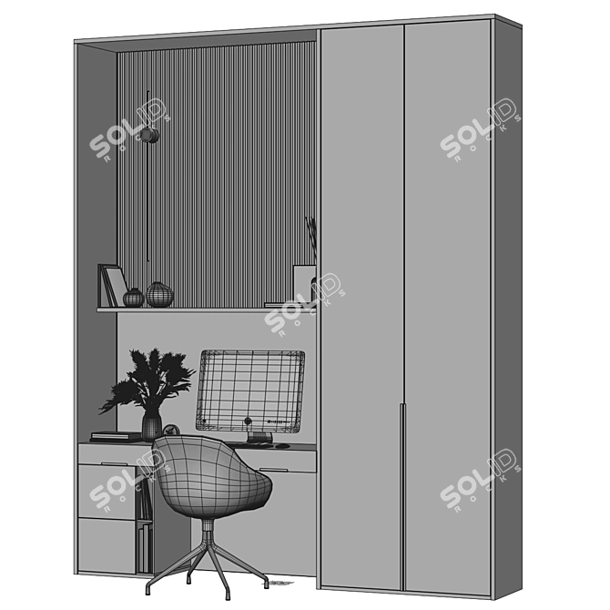  Stylish Home Office Desk 3D model image 7