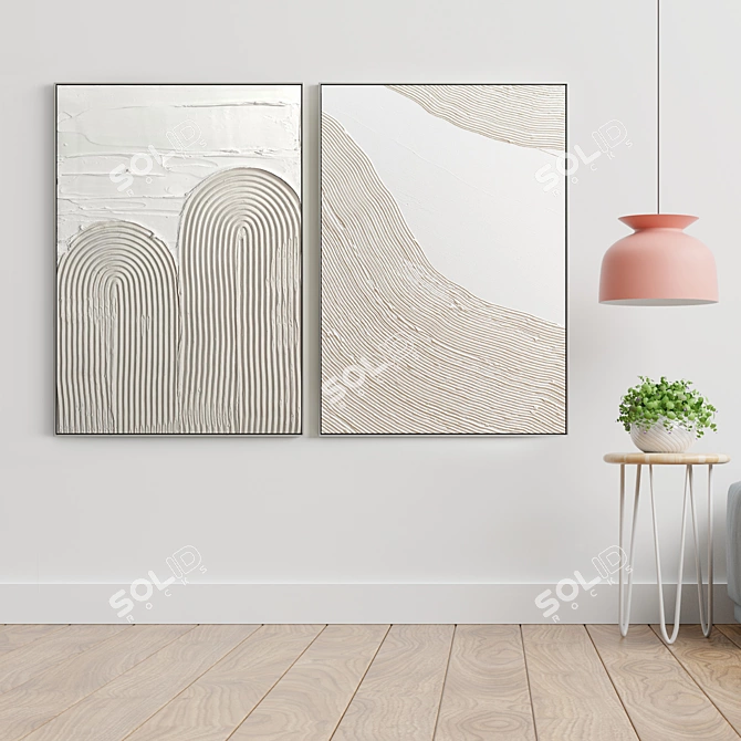 Dual Frame: Plaster Elegance 3D model image 2