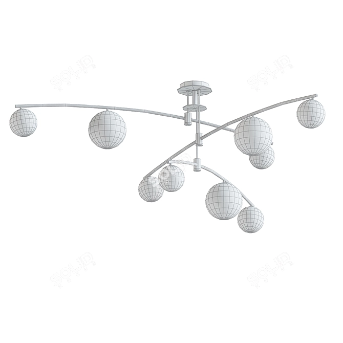 Rustic LED Farmhouse Chandelier 3D model image 2