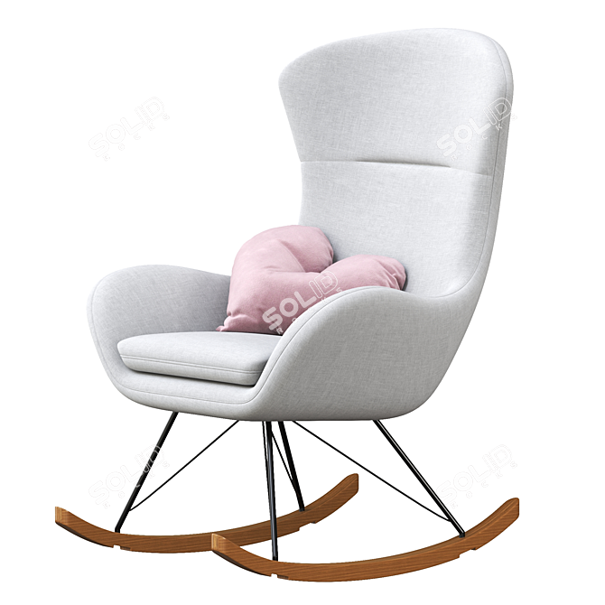 Nordic Zen Rocking Chair 3D model image 1