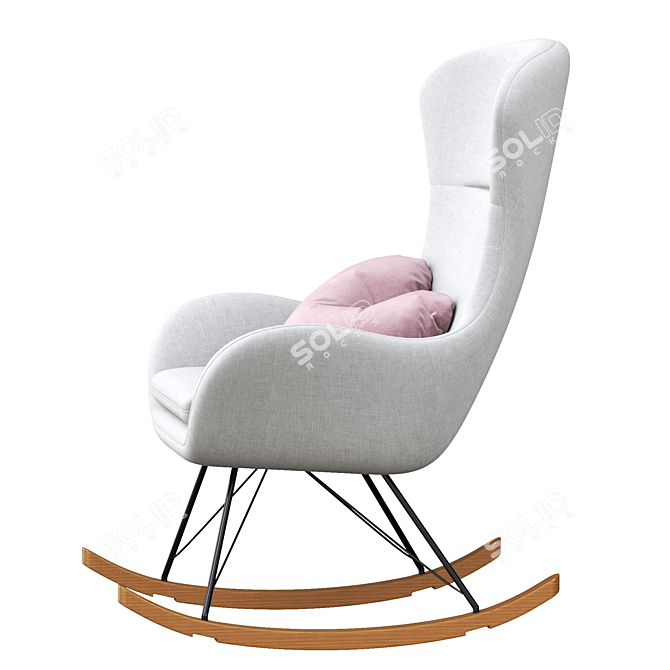 Nordic Zen Rocking Chair 3D model image 4