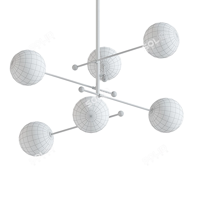 Sleek Black Globe Pendant Light 3D model image 2