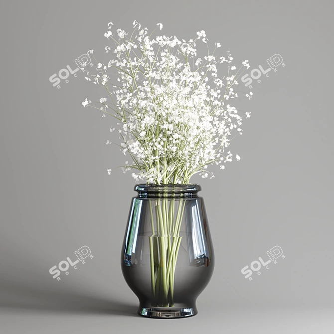 Glass Vase Bouquet Collection 3D model image 4