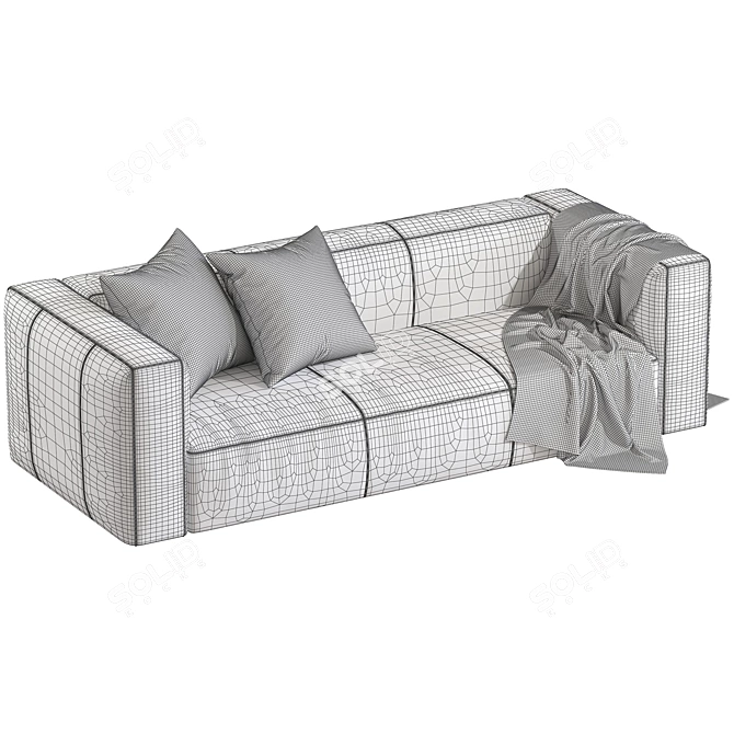 Elegant Mateo Leather Sofa 3D model image 3