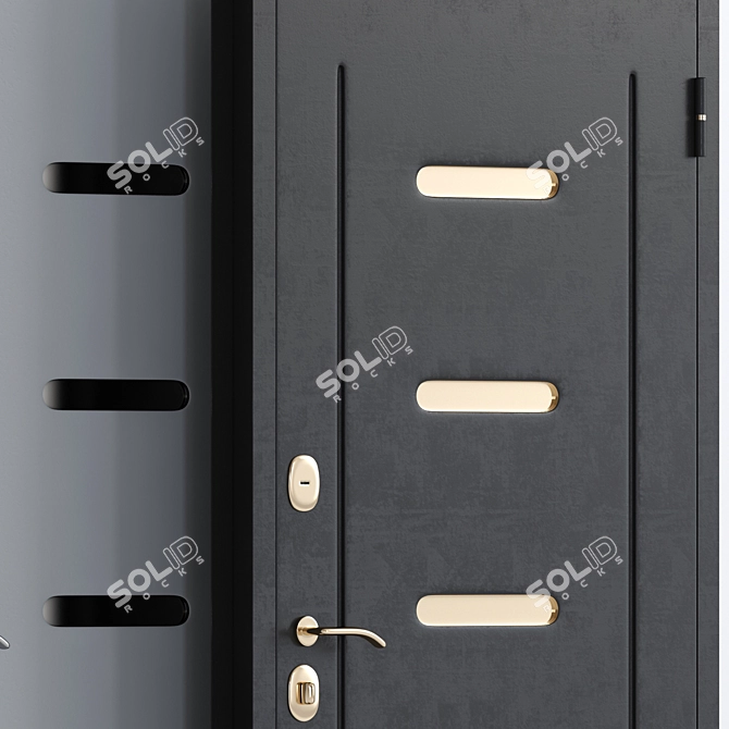 Versatile Entry Door with 3 Material Options 3D model image 3