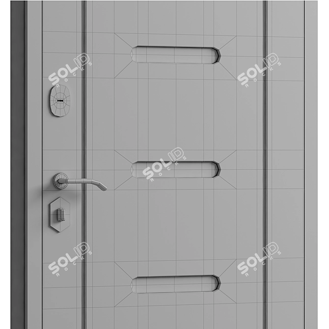 Versatile Entry Door with 3 Material Options 3D model image 5