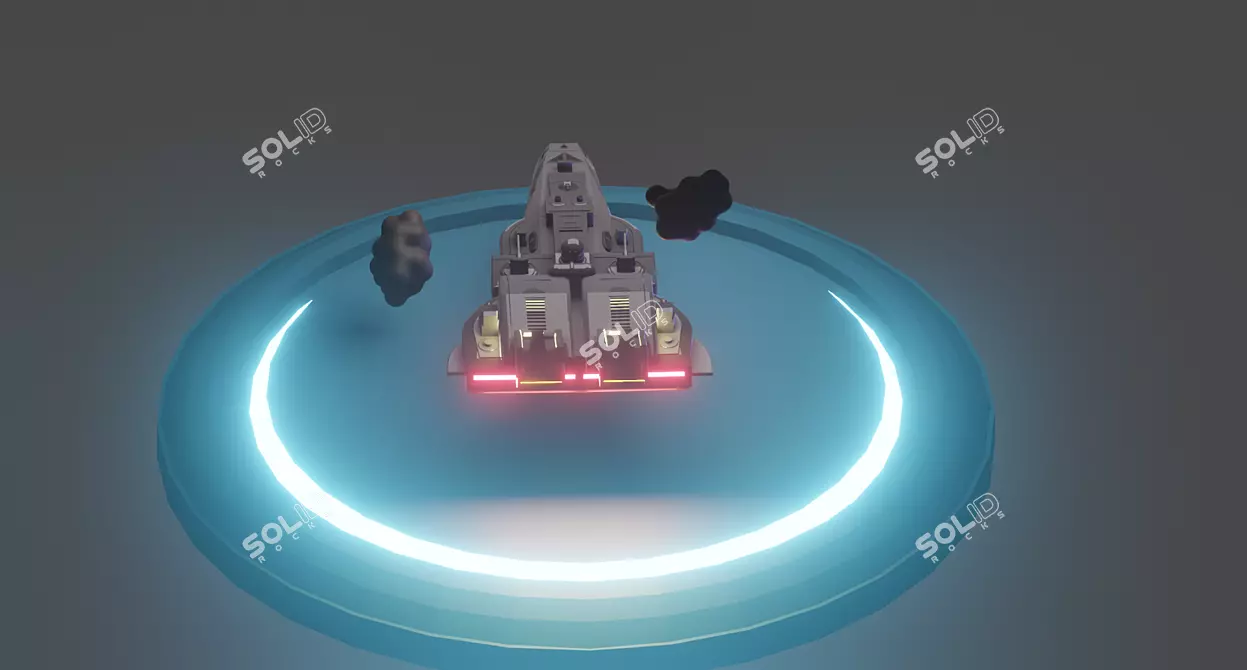 Animated Spaceship Stand: Futuristic Interior Décor 3D model image 3