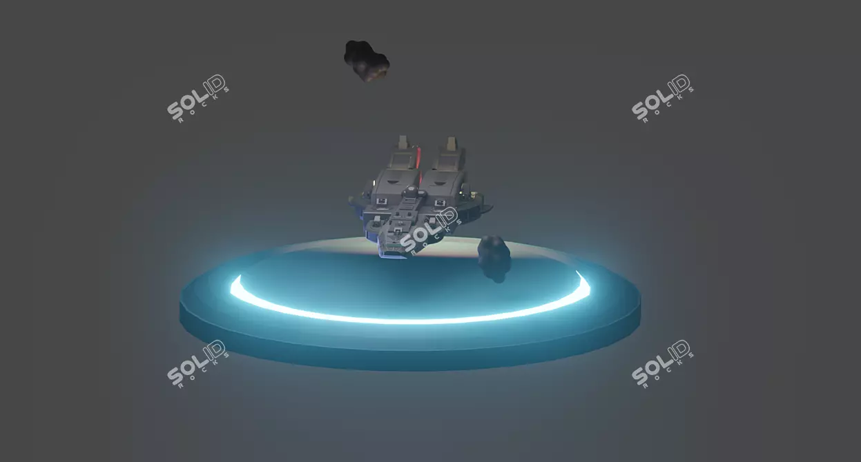 Animated Spaceship Stand: Futuristic Interior Décor 3D model image 4