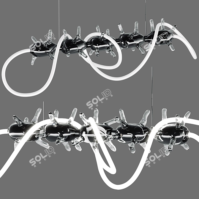 Elegant Light Sculpture - Korona 3D model image 1