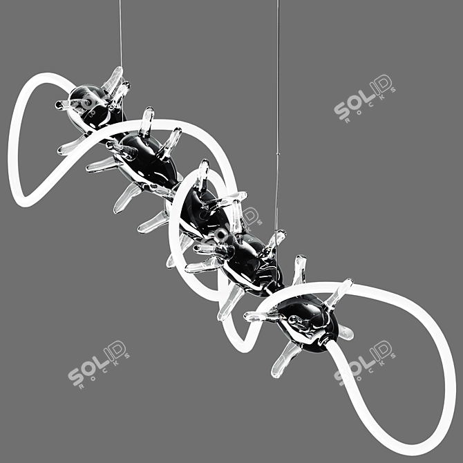 Elegant Light Sculpture - Korona 3D model image 3