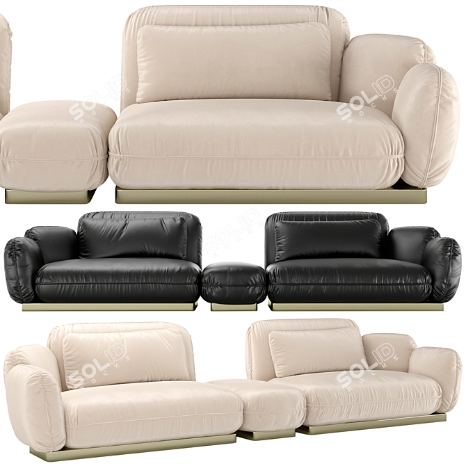 Roberto Cavalli Tobago Modular Sofa 3D model image 1