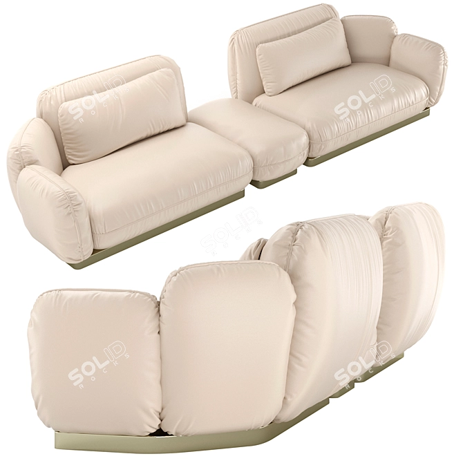 Roberto Cavalli Tobago Modular Sofa 3D model image 5