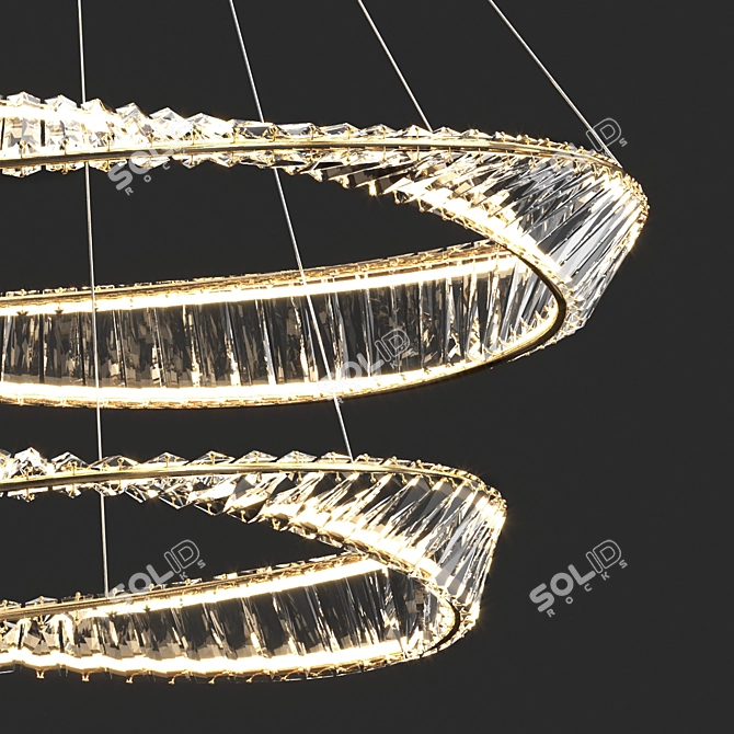 Elegant Double Ring Pendant 3D model image 2