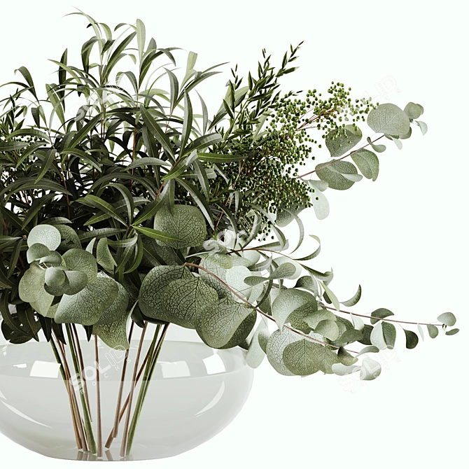 Elegant Bouquet Green 03 Floral Décor 3D model image 3