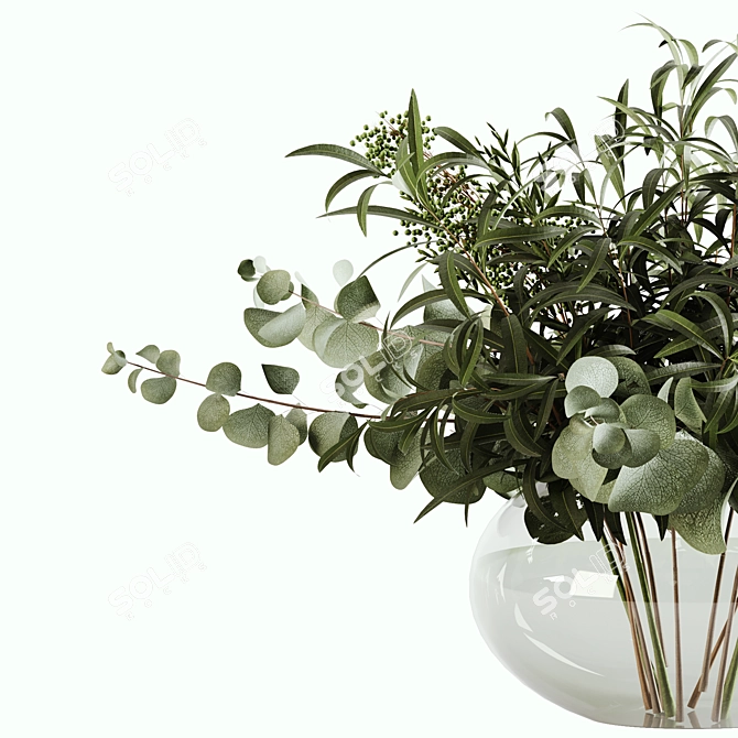 Elegant Bouquet Green 03 Floral Décor 3D model image 4