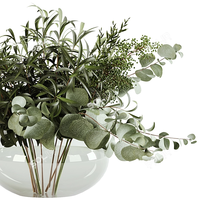 Elegant Bouquet Green 03 Floral Décor 3D model image 9