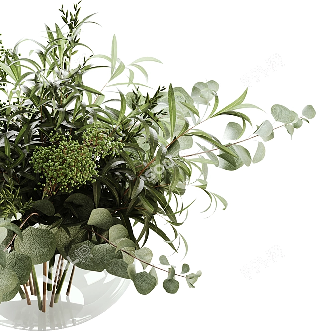 Elegant Bouquet Green 03 Floral Décor 3D model image 11