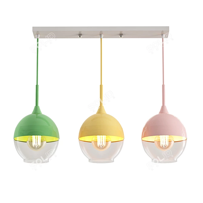 Nord Color Trio4: Stylish Multicolor Lamp 3D model image 1