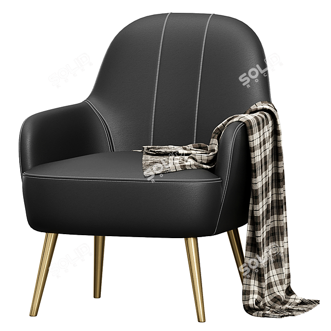 Genessee Accent Chair: Elegant and Comfortable 3D model image 1
