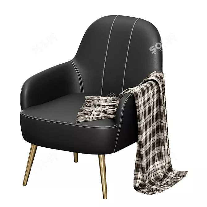 Genessee Accent Chair: Elegant and Comfortable 3D model image 2