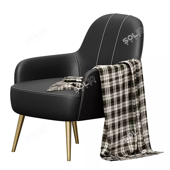 Genessee Accent Chair: Elegant and Comfortable 3D model image 3